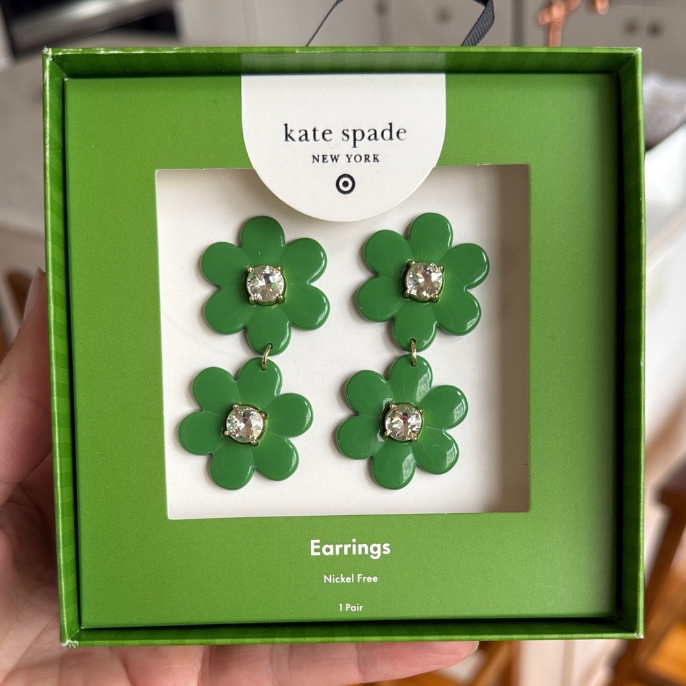 Kate Spade for Target Green Floral Earrings